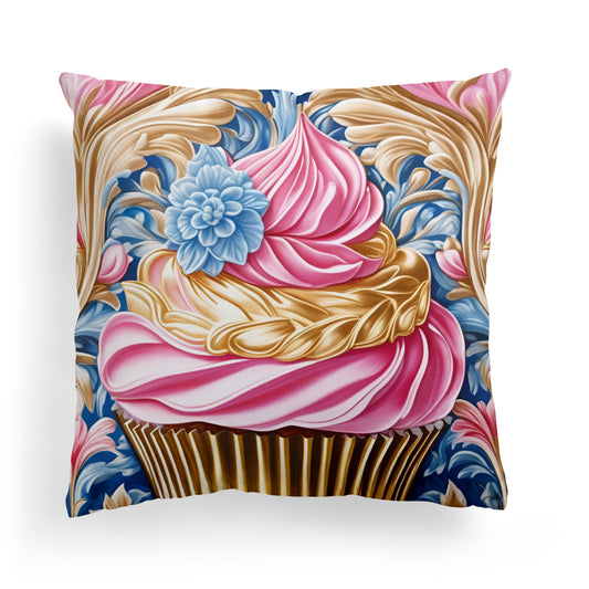 Pink Cupcake Sweet Throw Pillow