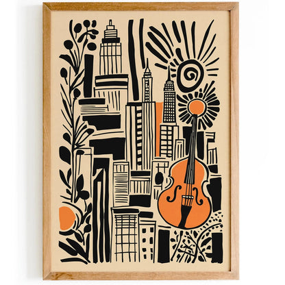 Retro NYC Jazz Music Poster