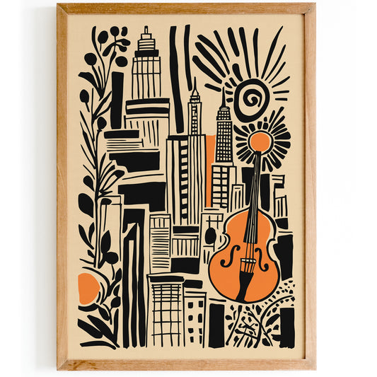 Retro NYC Jazz Music Poster