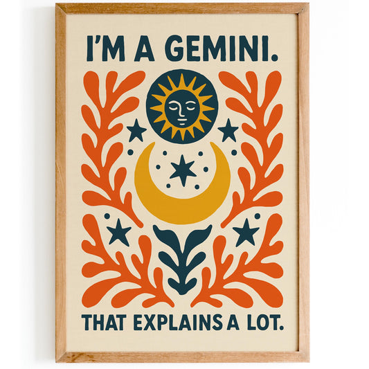 Gemini Zodiac Poster Print