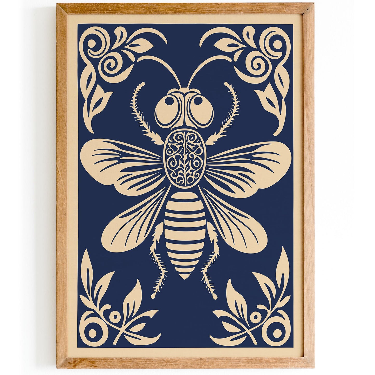 Navy Blue Fly Bug Poster