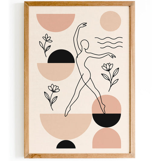 Elegant Woman Line Drawing – Minimalist Wall Art Print