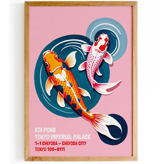 Tokyo Koi Fish Pond Art Print