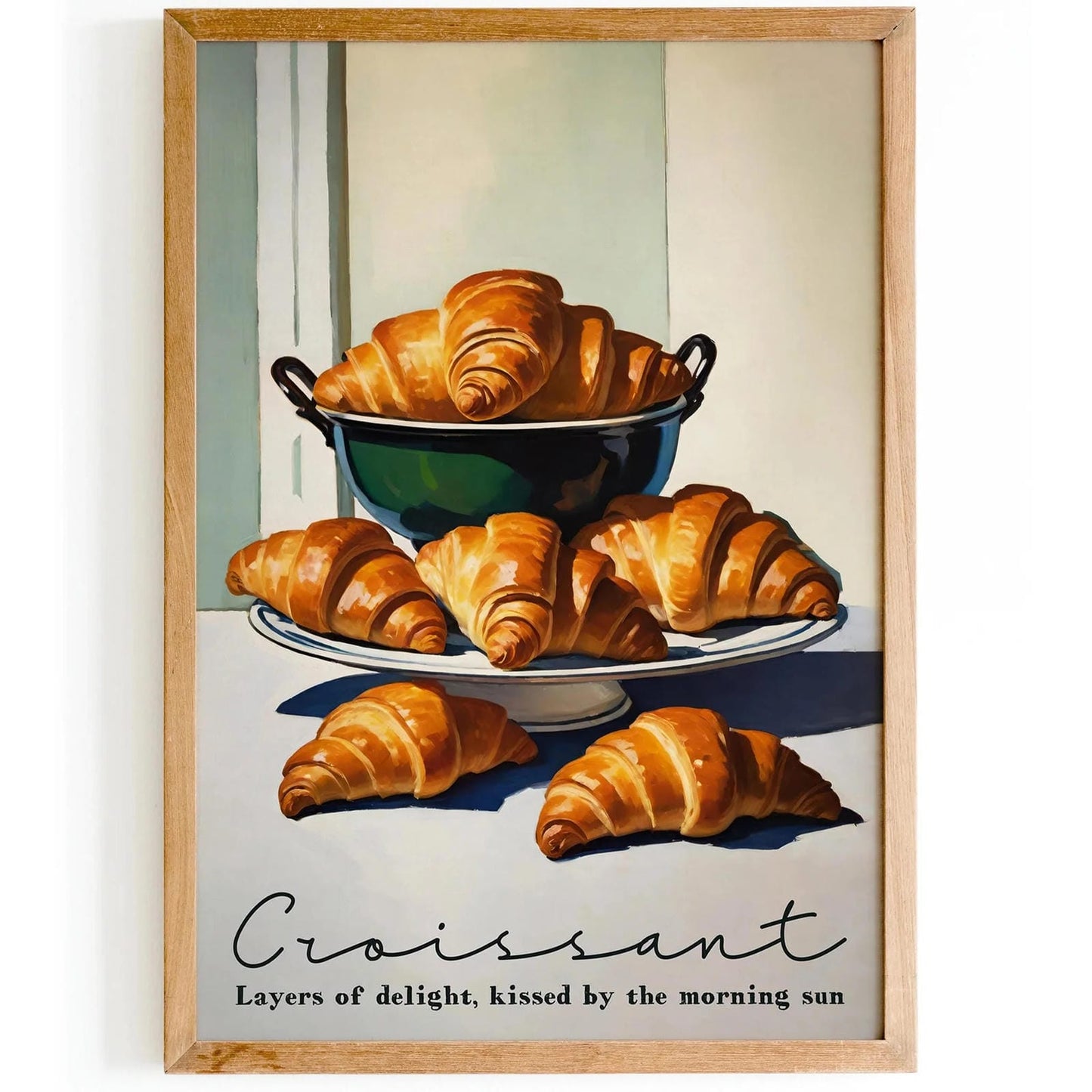 Golden Croissants Breakfast Wall Art