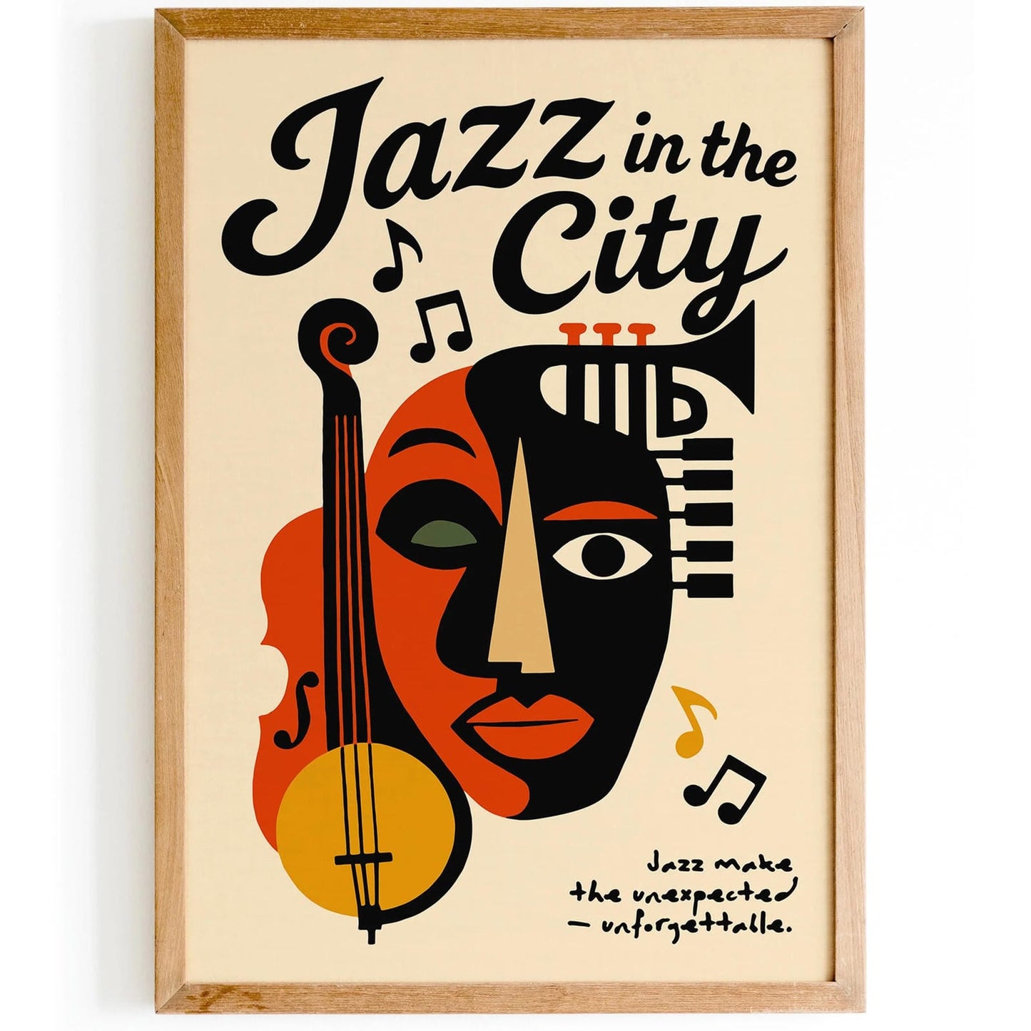 Jazz Music Poster - Cubism Style Wall Art