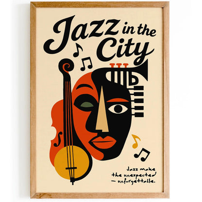 Jazz Music Poster - Cubism Style Wall Art