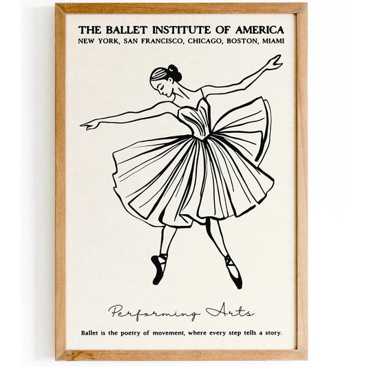 Black and White Ballet Poster