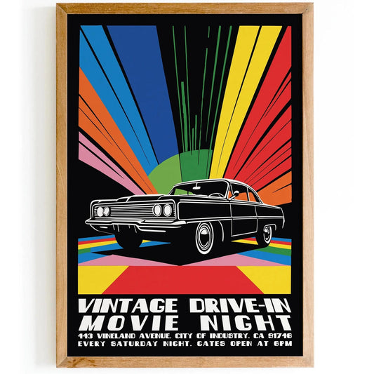 Vintage Drive-In Rainbow Poster