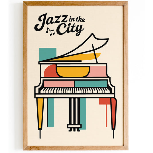 Jazz In The City Poster - Urban Music Wall Art