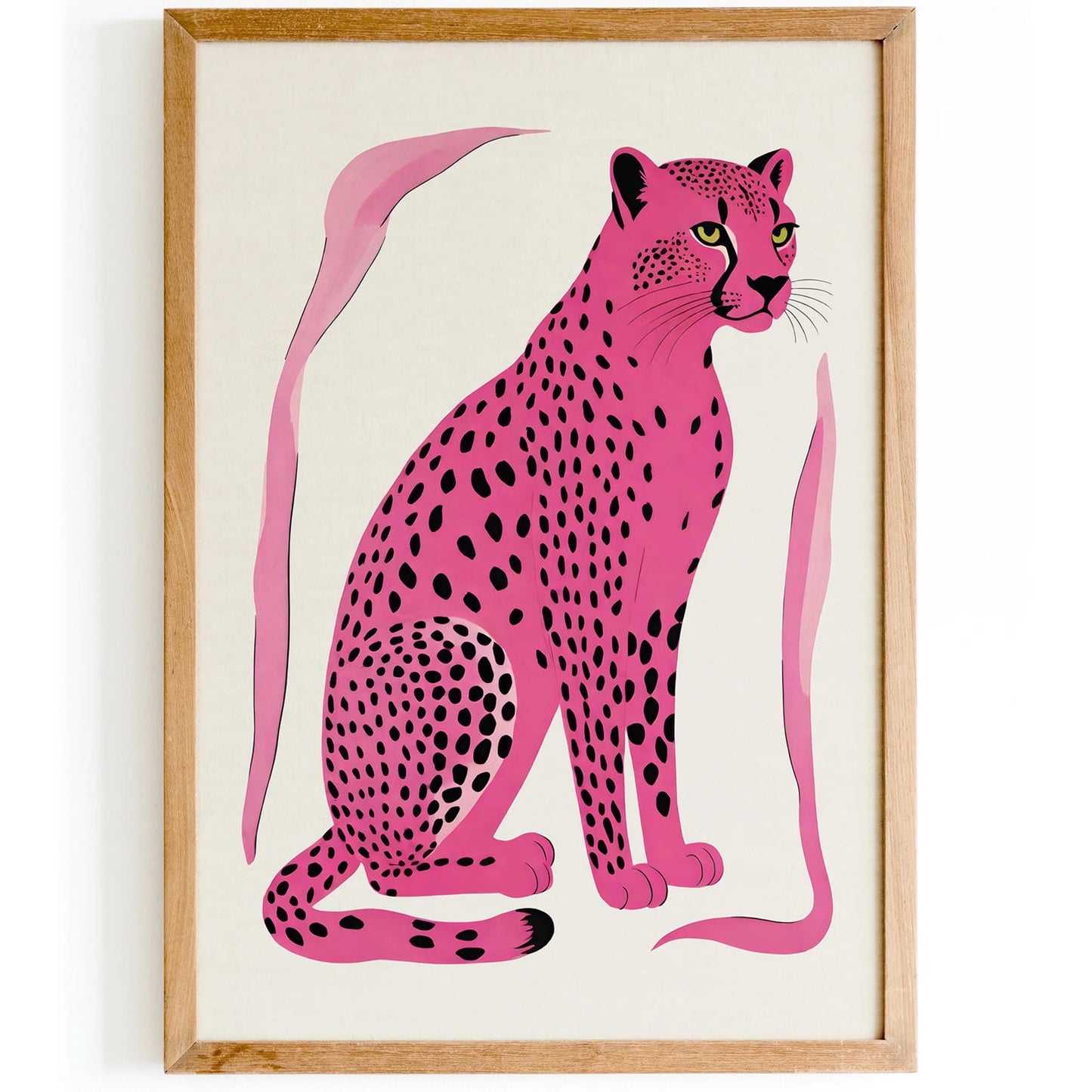 Pink Jungle Cat Art Print