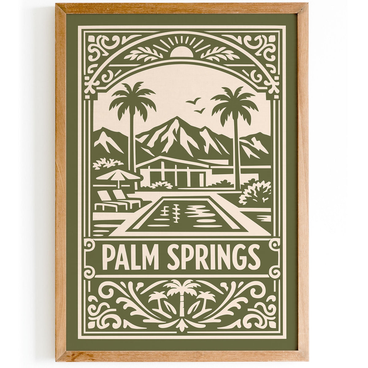 Palm Springs California Green Travel Poster