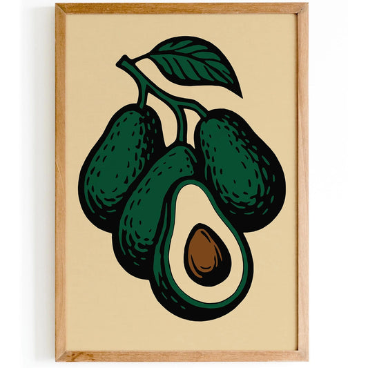 Avocado Poster - Kitchen Wall Art Decor