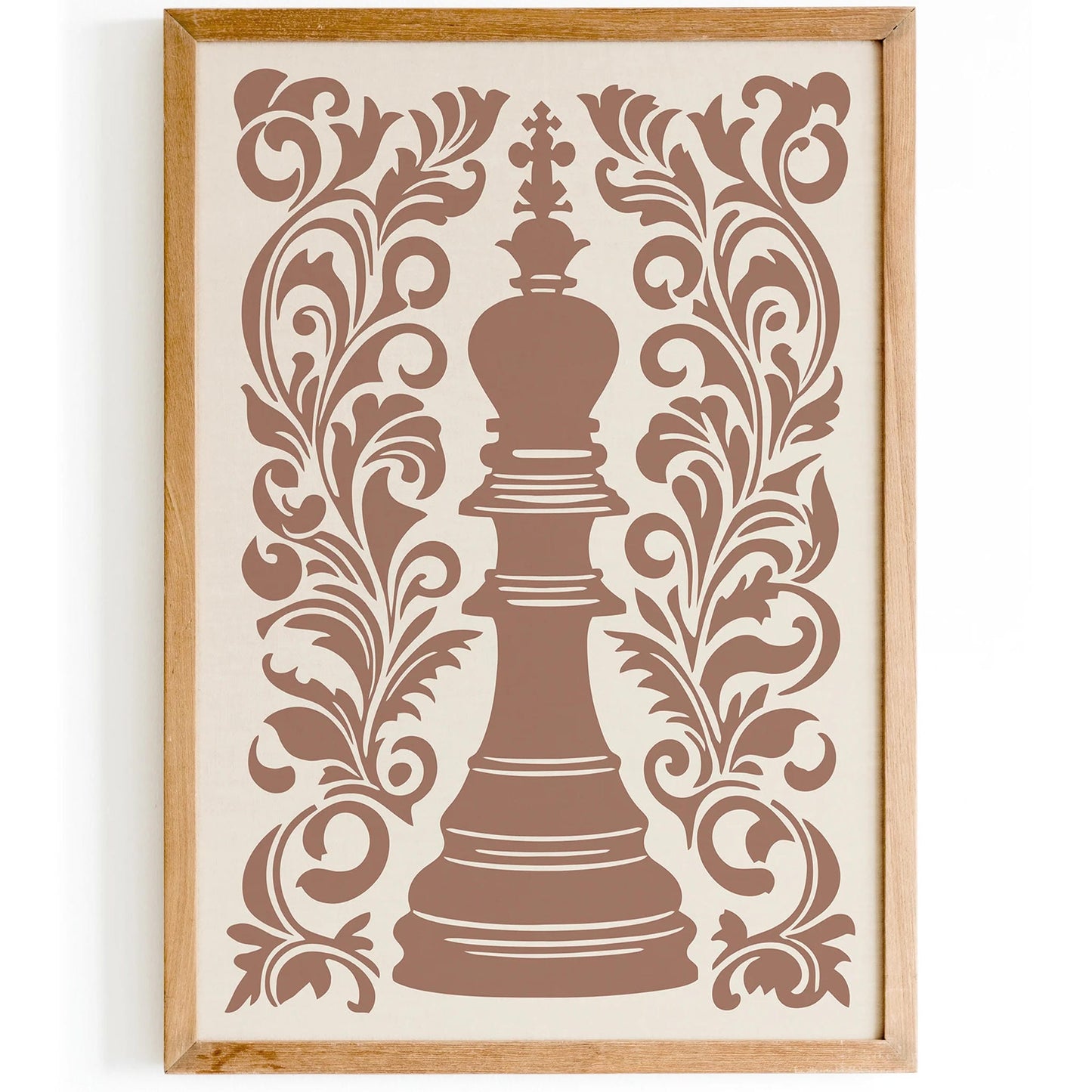 Mocha Mousse Chess Wall Art Print