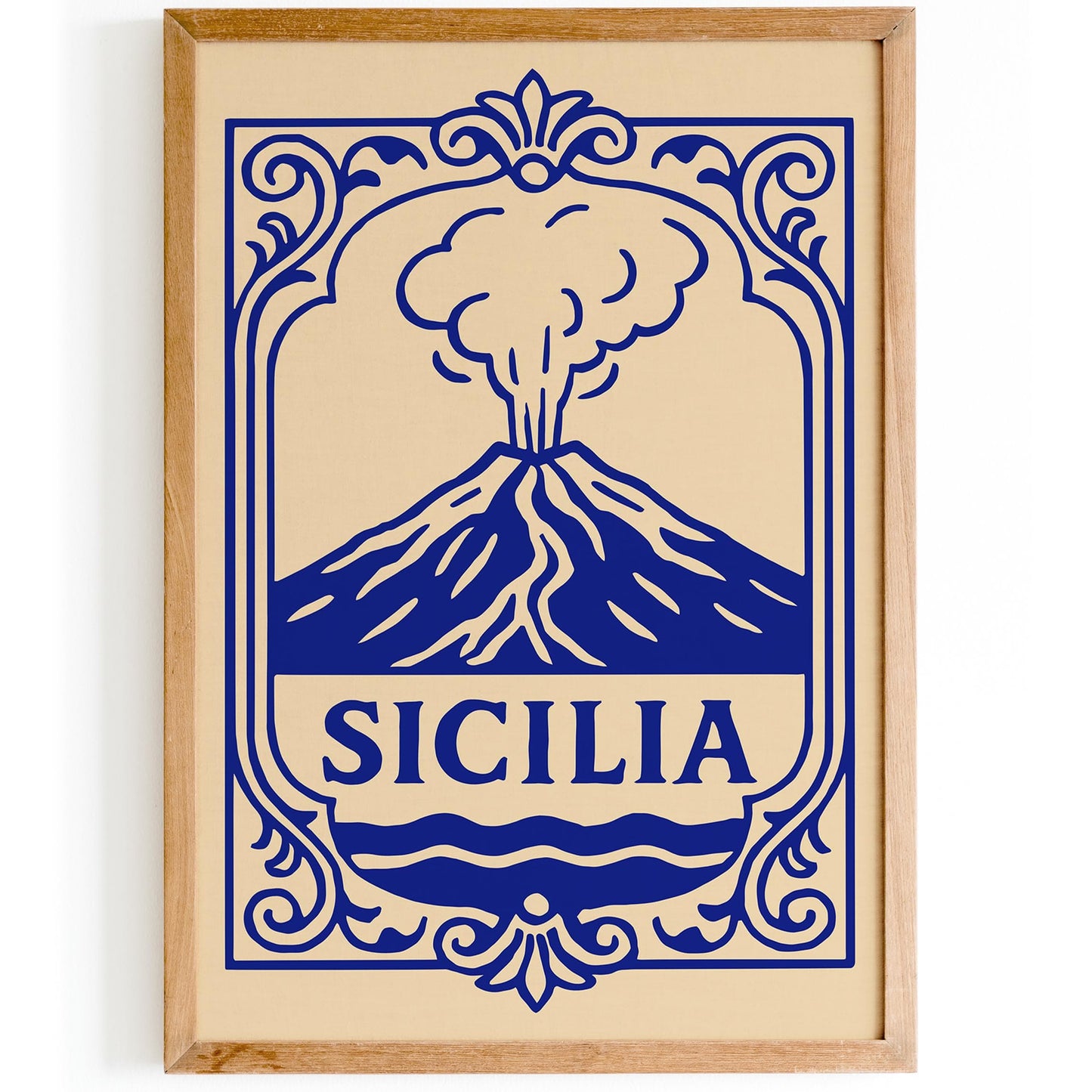 Sicilia Italy, Etna Blue Poster