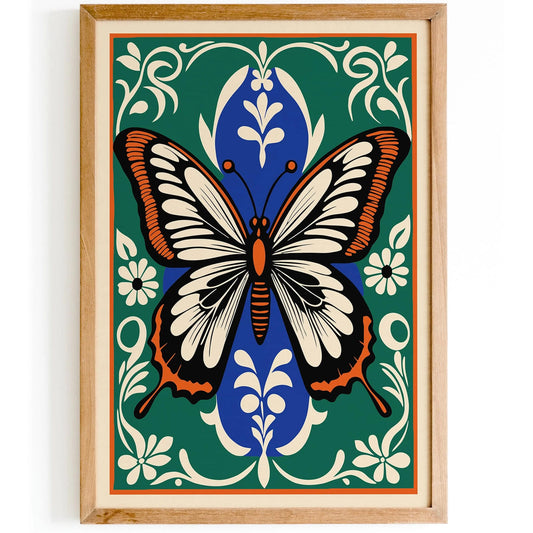 Vintage Rococo Butterfly Animal Art Print