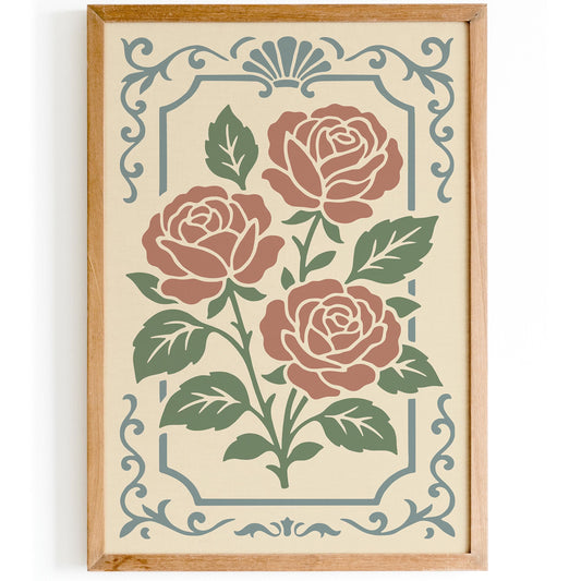 Pastel Roses Print - Château Core Home Decor