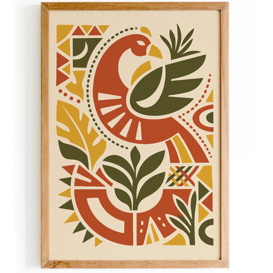 Phoenix Bird Afrohemian Wall Art Print