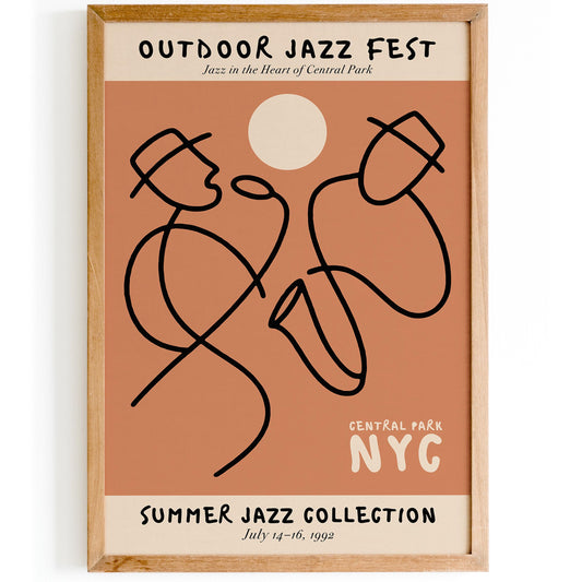 Outdoor Jazz Fest NYC Poster - Music Art Print