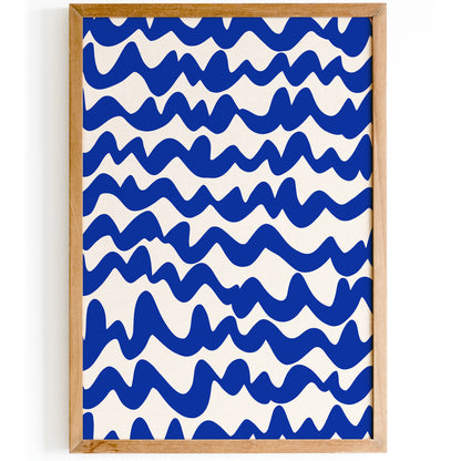 Blue Indigo La Mer Abstract Poster