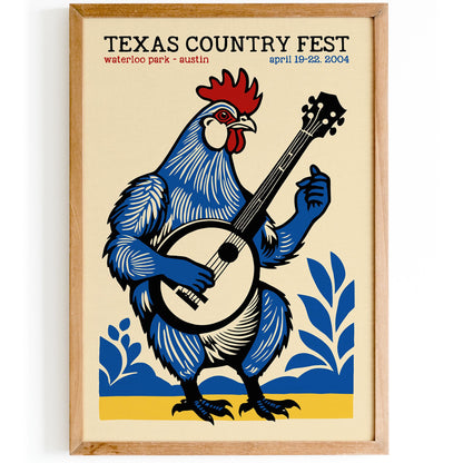 Texas Country Fest Rooster Poster Print