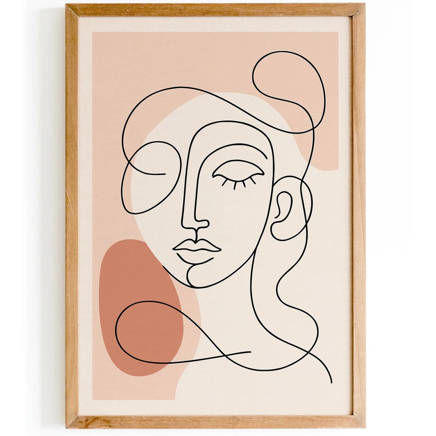 Minimalist Line Art Woman Face Print