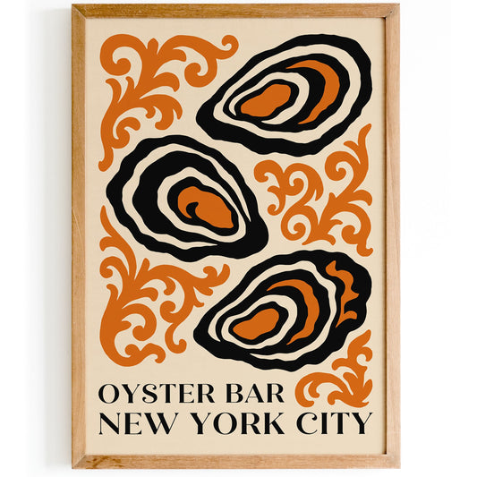 Oyster Bar New York City Poster in Rococo Style