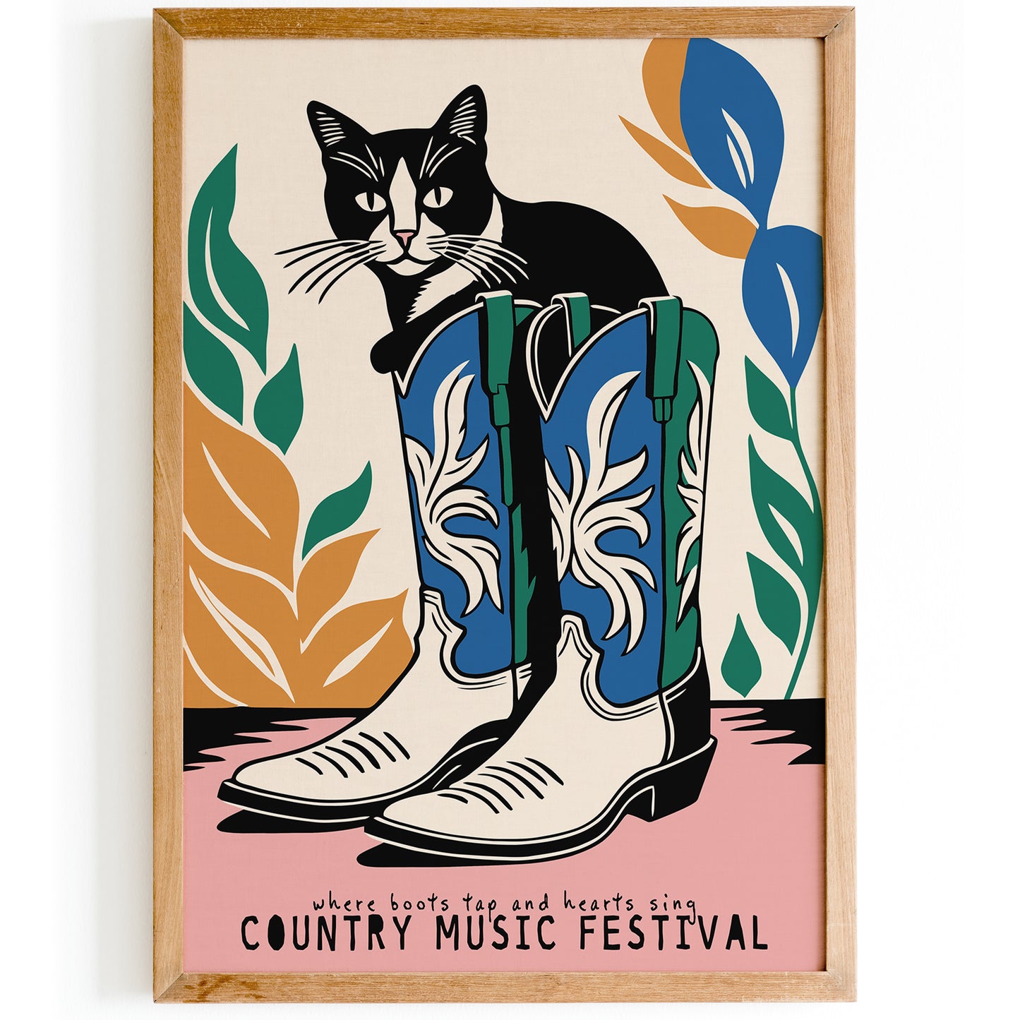 Country Music Poster - Cat in Boots