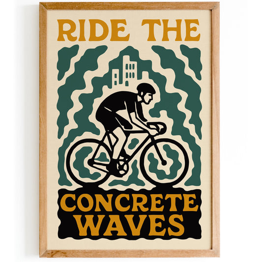 Retro Cycling Poster Print