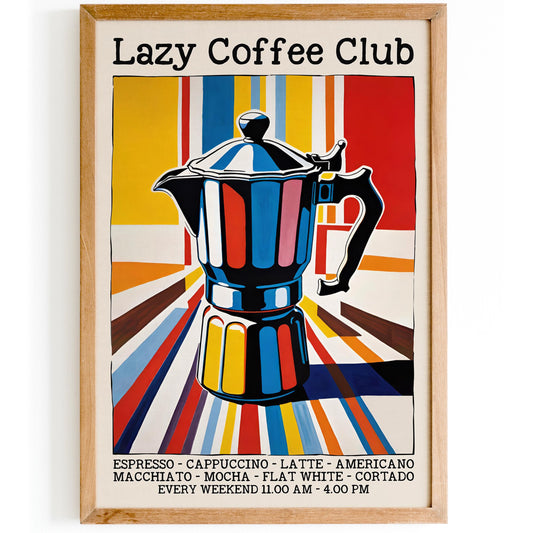 Lazy Coffee Club Poster