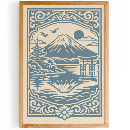 Mount Fuji Landscape Print - Japan Travel Poster