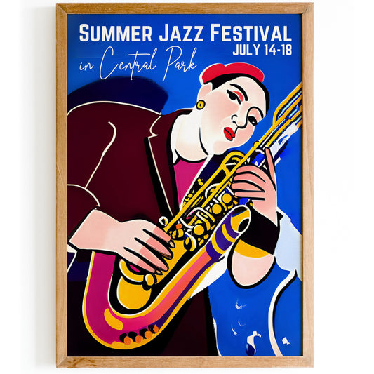 Central Park Jazz Festival Poster - Retro Reproduction Print