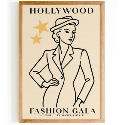 Hollywood Fashion Gala Poster - Vintage Style Art Print