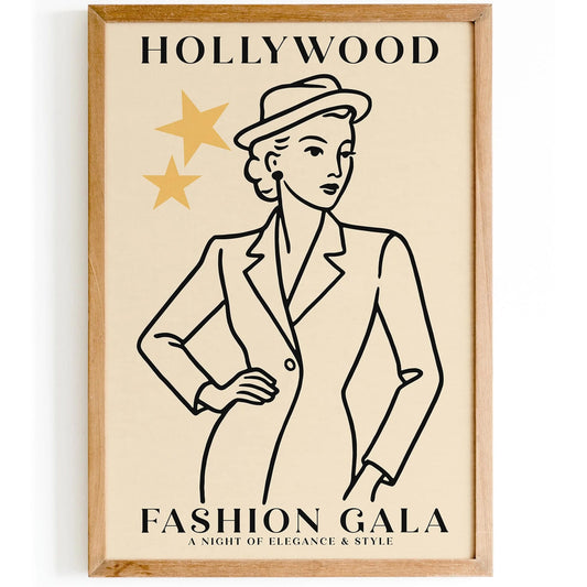 Hollywood Fashion Gala Poster - Vintage Style Art Print