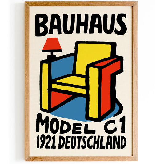 Bauhaus Chair Poster - Mid Century Modern Wall Art