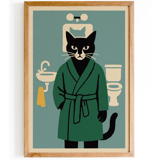 Bath Time Cat Poster