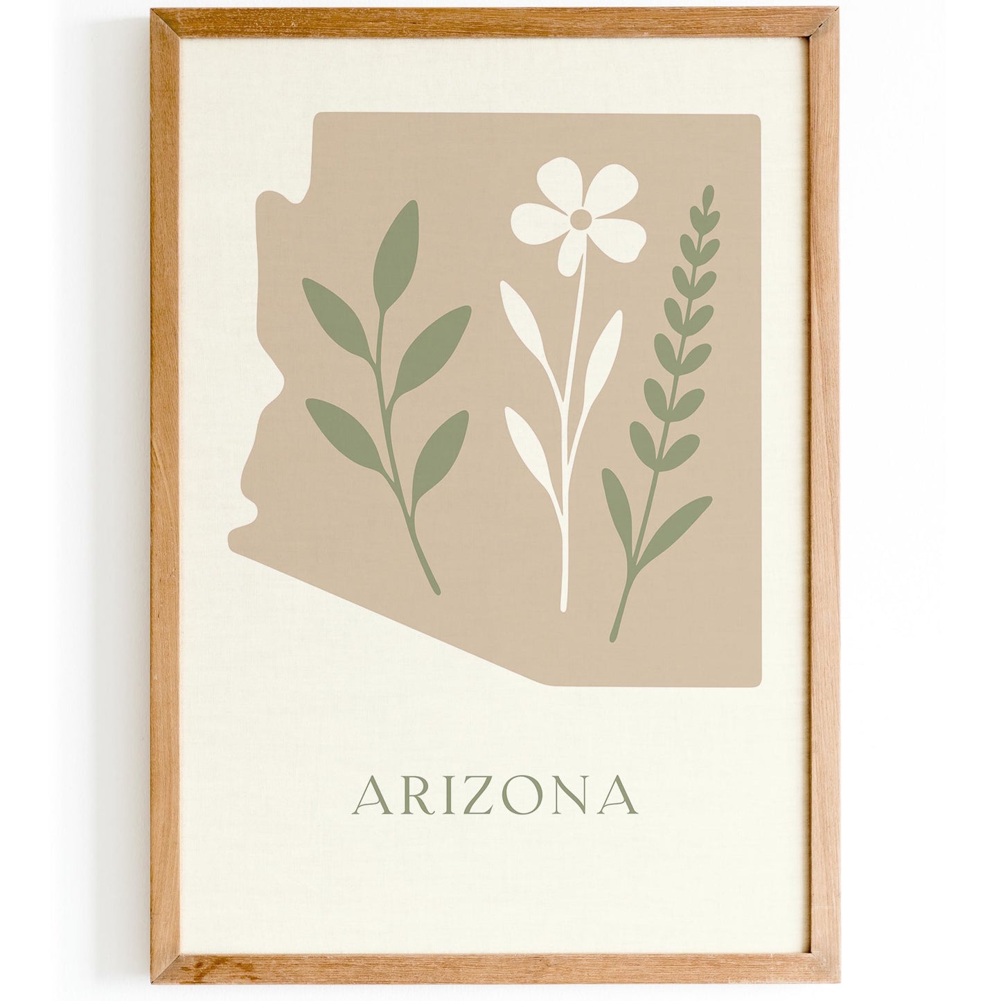Minimalist Arizona Poster - Neutral Tones Home Decor