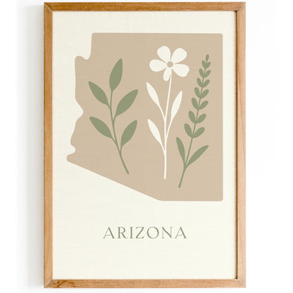 Minimalist Arizona Poster - Neutral Tones Home Decor