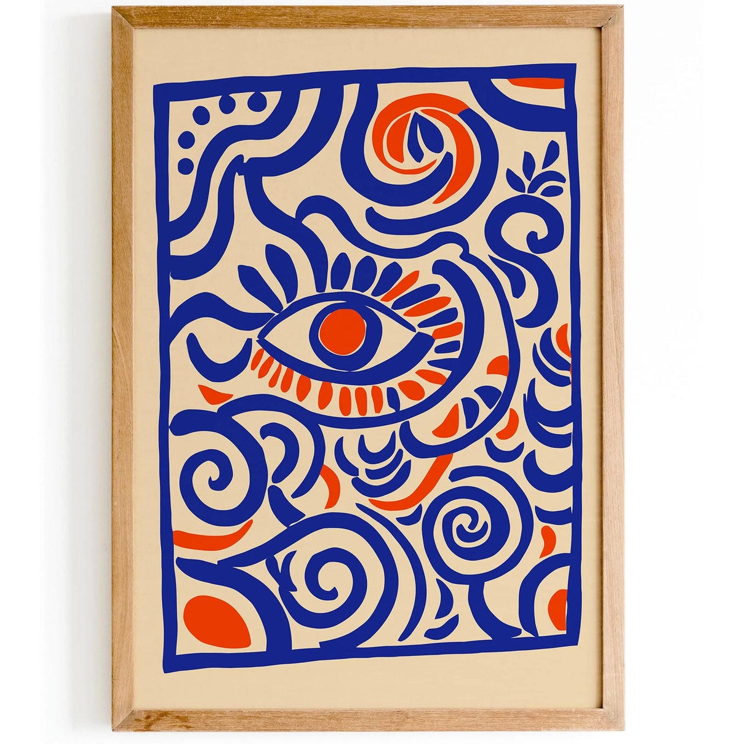 Abstract Blue Eye Print Bohemian Home Decor