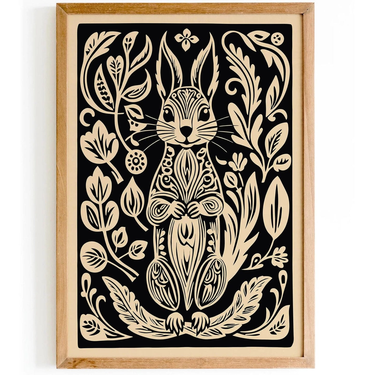 Woodcut Squirrel Poster – Rustic Wall Art Print