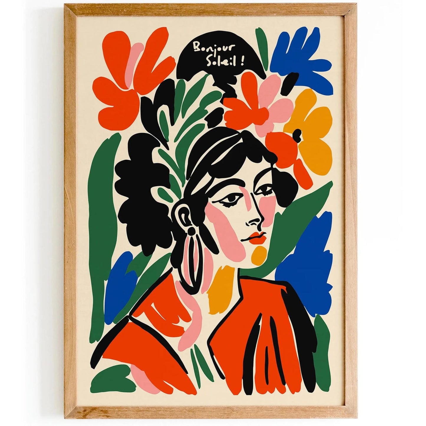 Bonjour Soleil – Colorful Woman Wall Art Poster
