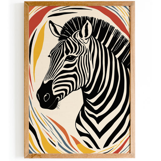 Mid-Century Modern Zebra Art Print