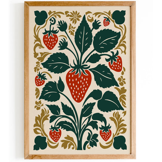 Strawberry Kitchen Print – Vintage Style