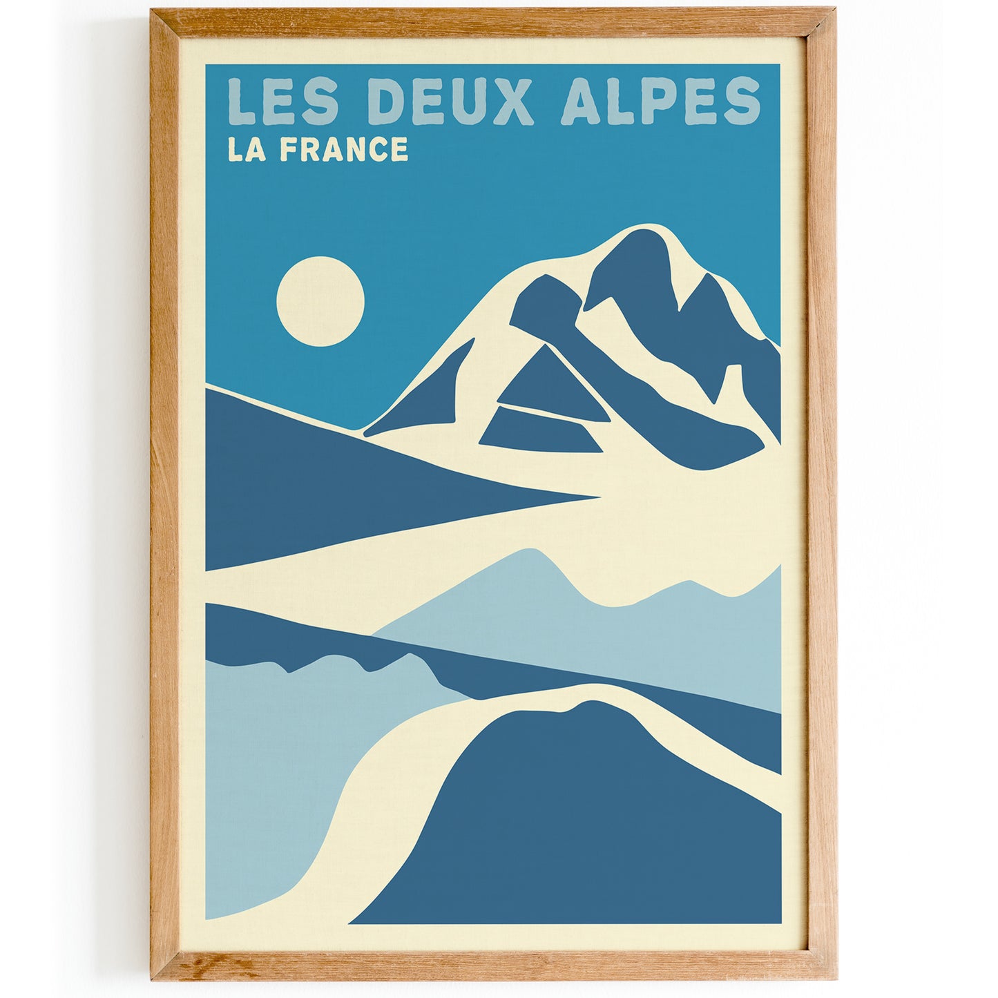 Les Deux Alpes Mountains Minimal Poster