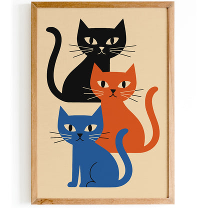 Three Cats Art Print