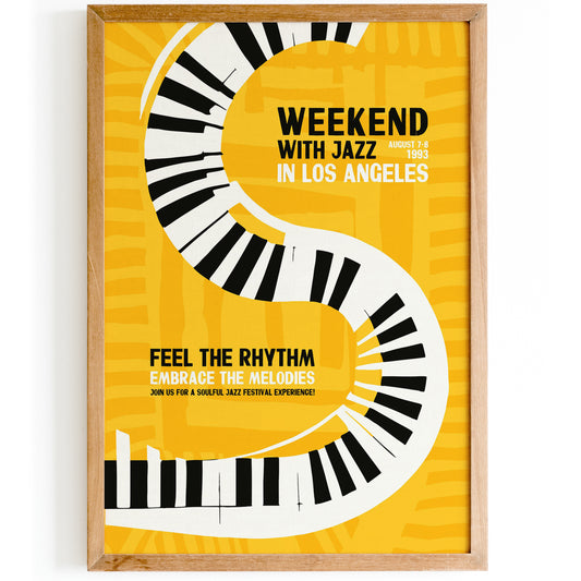 Weekend with Jazz in LA Yellow Art Print