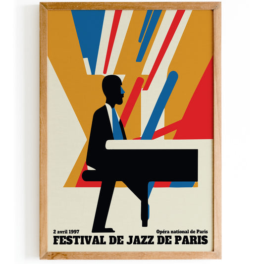 Festival De Jazz De Paris Vintage Music Poster