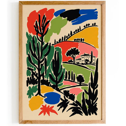 Tuscany Wall Art – Colorful Italian Landscape Poster