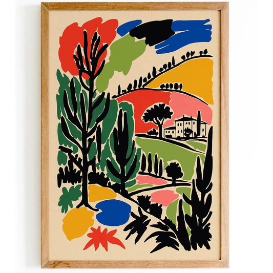Tuscany Wall Art – Colorful Italian Landscape Poster