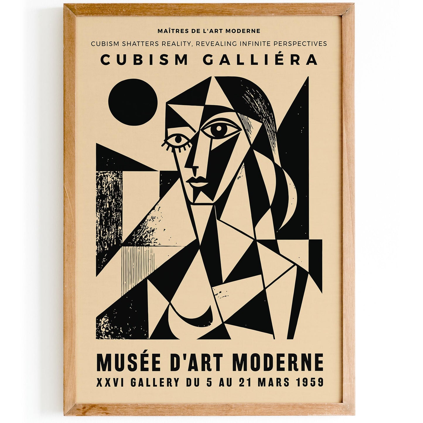 Vintage Cubism Exhibition Poster Print