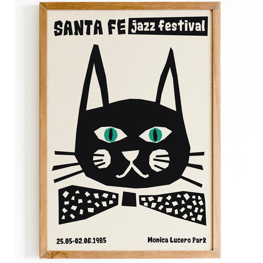 Santa Fe Jazz Festival - Cat Vintage Poster